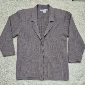 80s RONDINA Pocket cardigan Large Vintage 100% Wool Button up Tunic Sweater